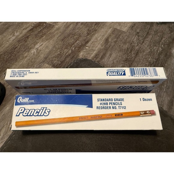 Quill Standard Grade 2HB Pencils 1 Dozen Reorder No T7112 Yellow Wood - Picture 2 of 2